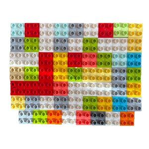 Duplo BULK LOT 2X2 Classic RED GREEN BLUE YELLOW Brick Block 60+ Assorted Colors